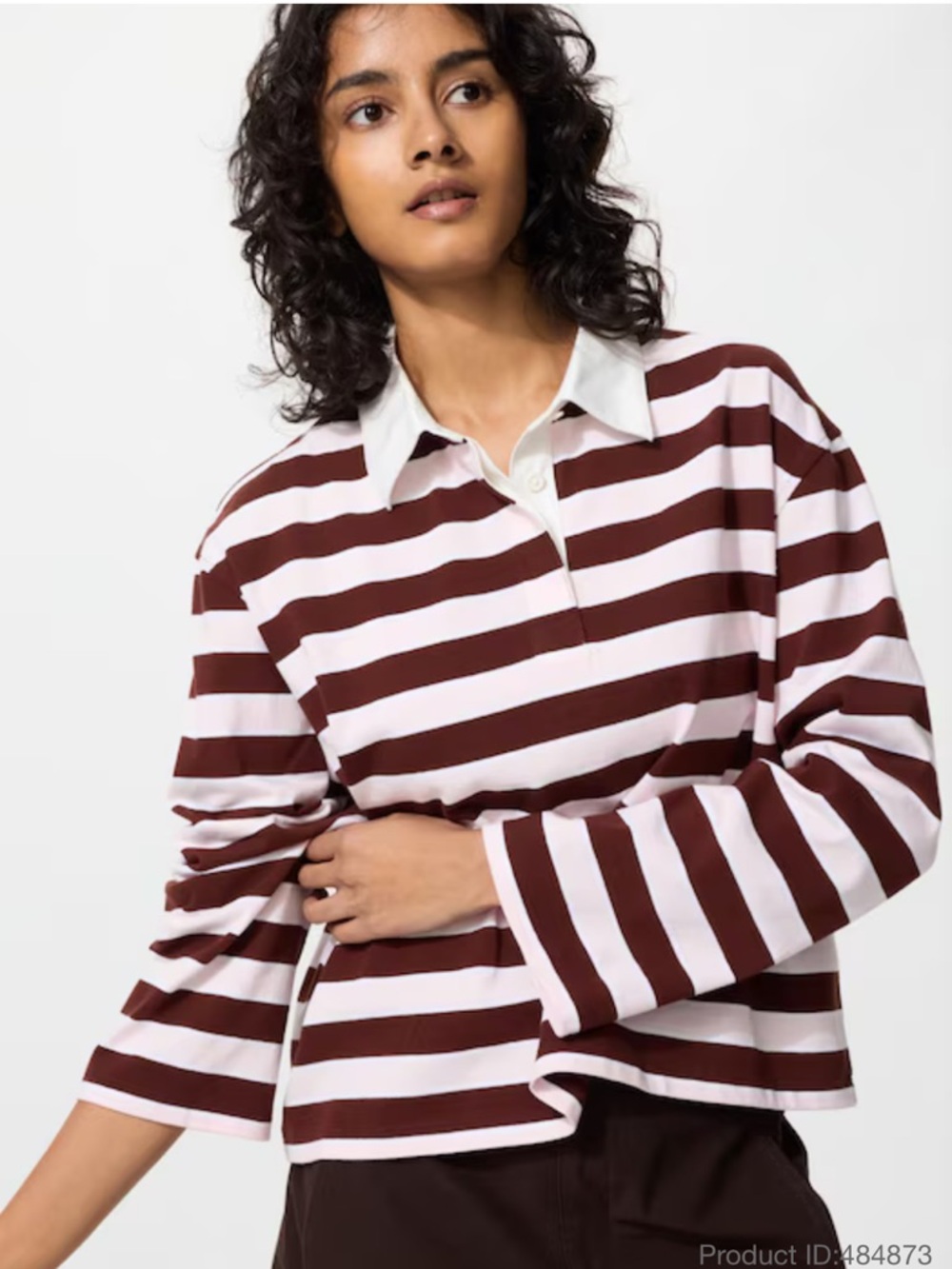 Uniqlo Cotton Rugby Striped Polo Shirt